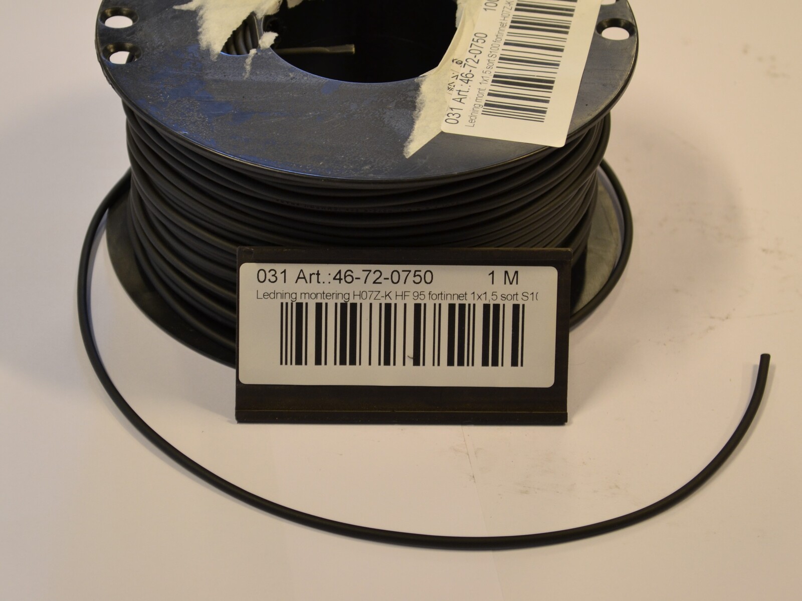 Cable H07Z-K HF 95 1x1,5 black S100